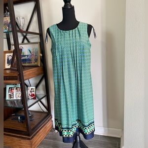 Perceptions Teal and Navy Midi Dress